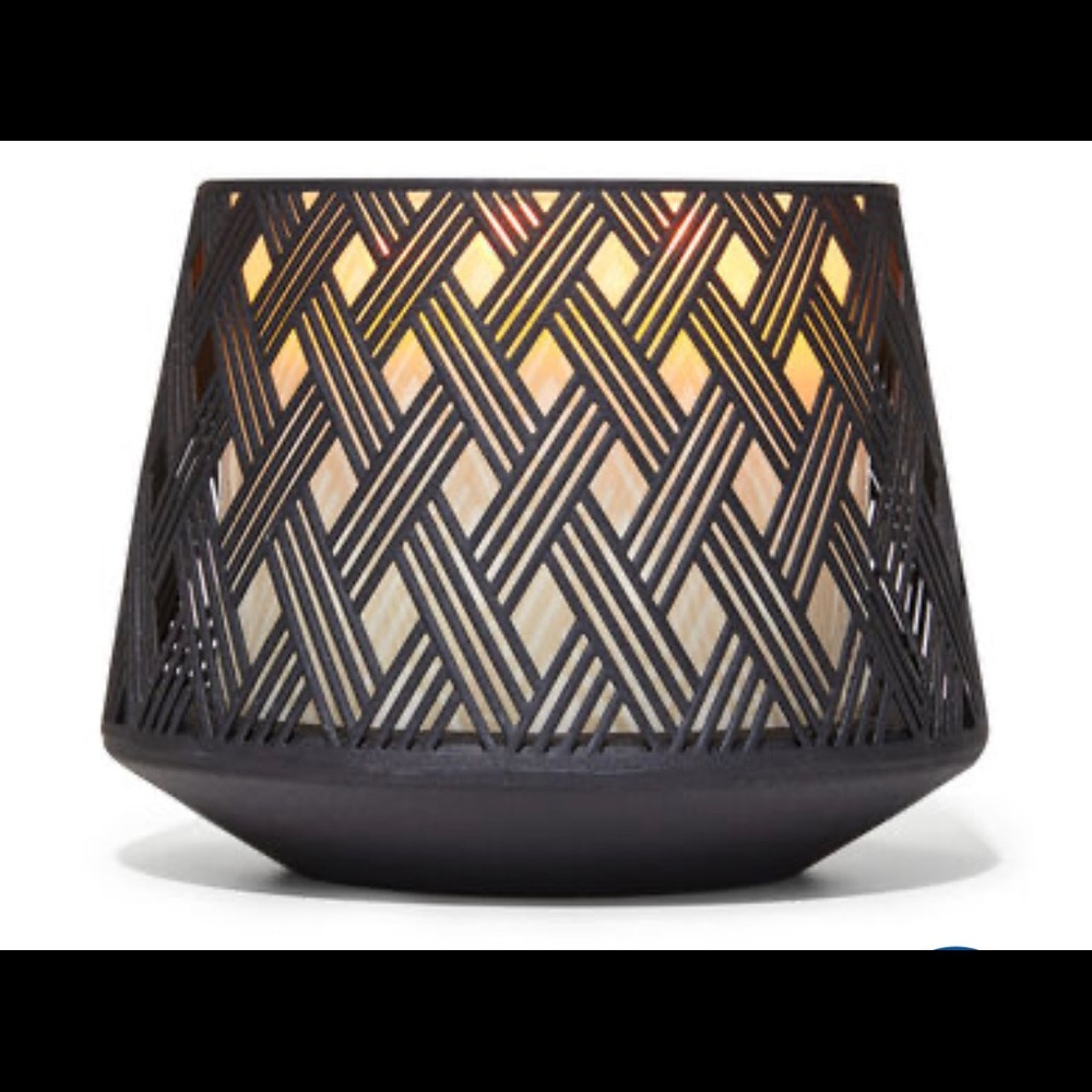 Bath & Body Works Basketweave 3-wick Candle Holder set (two candle holders)